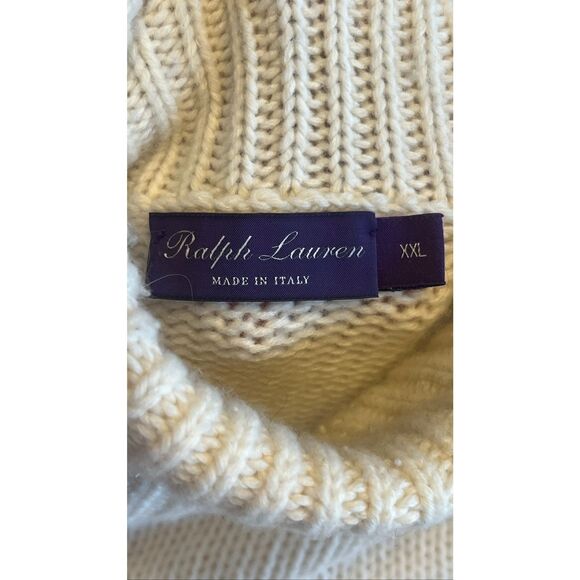 Ralph Lauren Purple label cream wool cashmere blend turtleneck sweater XXL - Picture 6 of 8